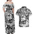 Guam Hafa Adai Guasali Flowers Couples Matching Off Shoulder Maxi Dress and Hawaiian Shirt