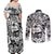 Guam Hafa Adai Guasali Flowers Couples Matching Off Shoulder Maxi Dress and Long Sleeve Button Shirt