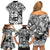 Guam Hafa Adai Guasali Flowers Family Matching Off Shoulder Short Dress and Hawaiian Shirt