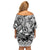 Guam Hafa Adai Guasali Flowers Family Matching Off Shoulder Short Dress and Hawaiian Shirt