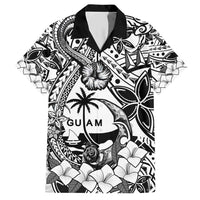 Guam Hafa Adai Guasali Flowers Hawaiian Shirt LT9 Black - Polynesian Pride