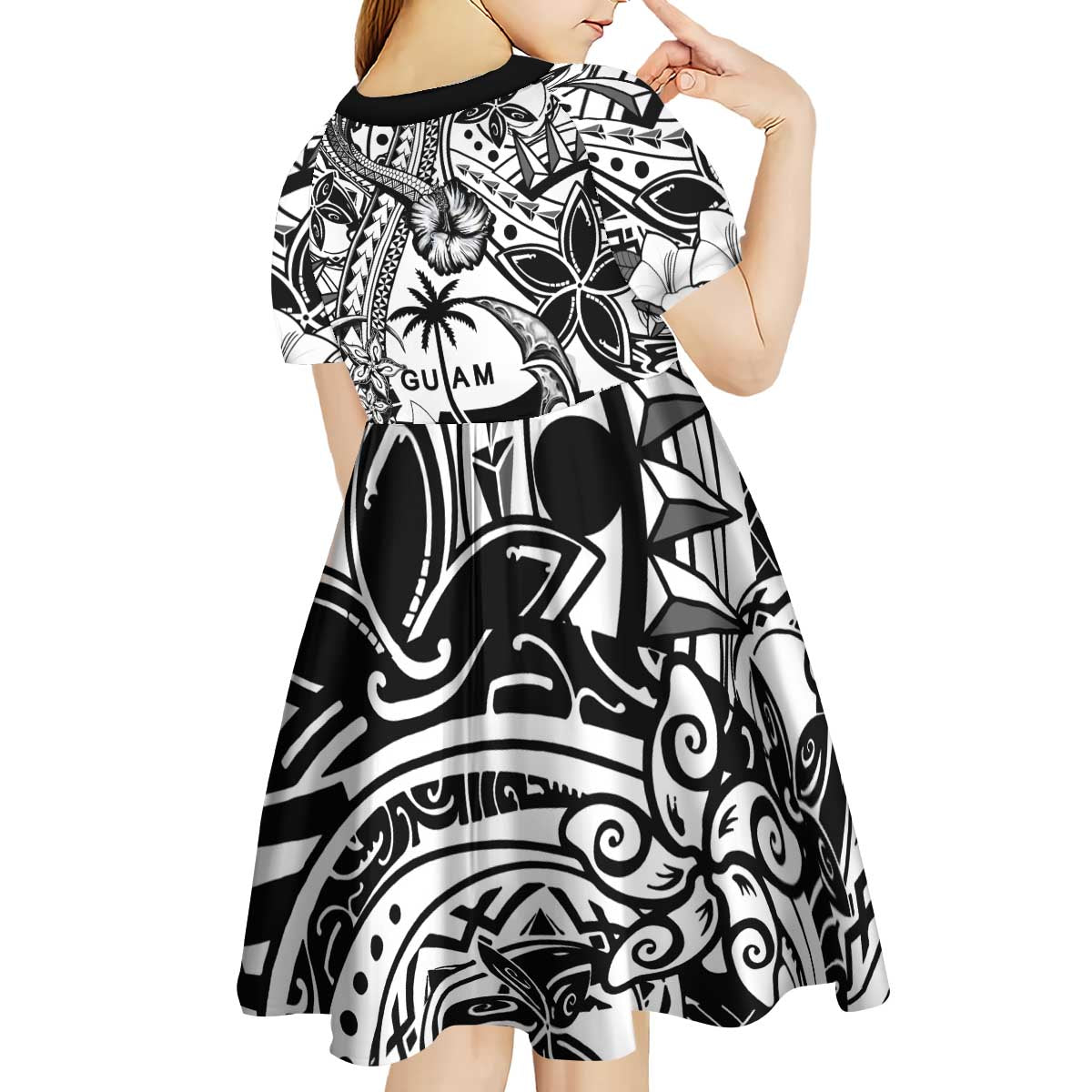 Guam Hafa Adai Guasali Flowers Kid Short Sleeve Dress LT9 - Polynesian Pride