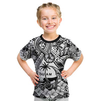 Guam Hafa Adai Guasali Flowers Kid T Shirt LT9 Black - Polynesian Pride
