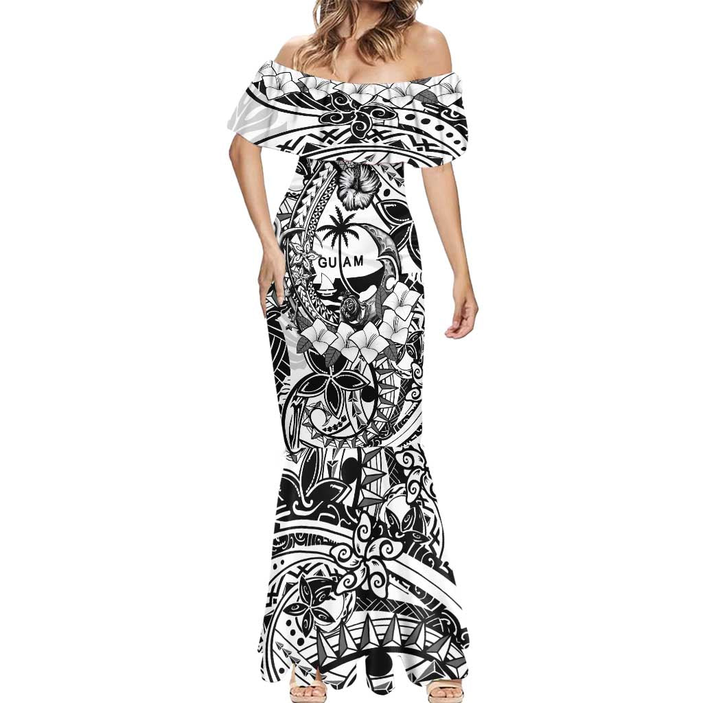 Guam Hafa Adai Guasali Flowers Mermaid Dress LT9 - Polynesian Pride