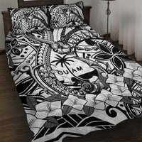 Guam Hafa Adai Guasali Flowers Quilt Bed Set LT9 Black - Polynesian Pride
