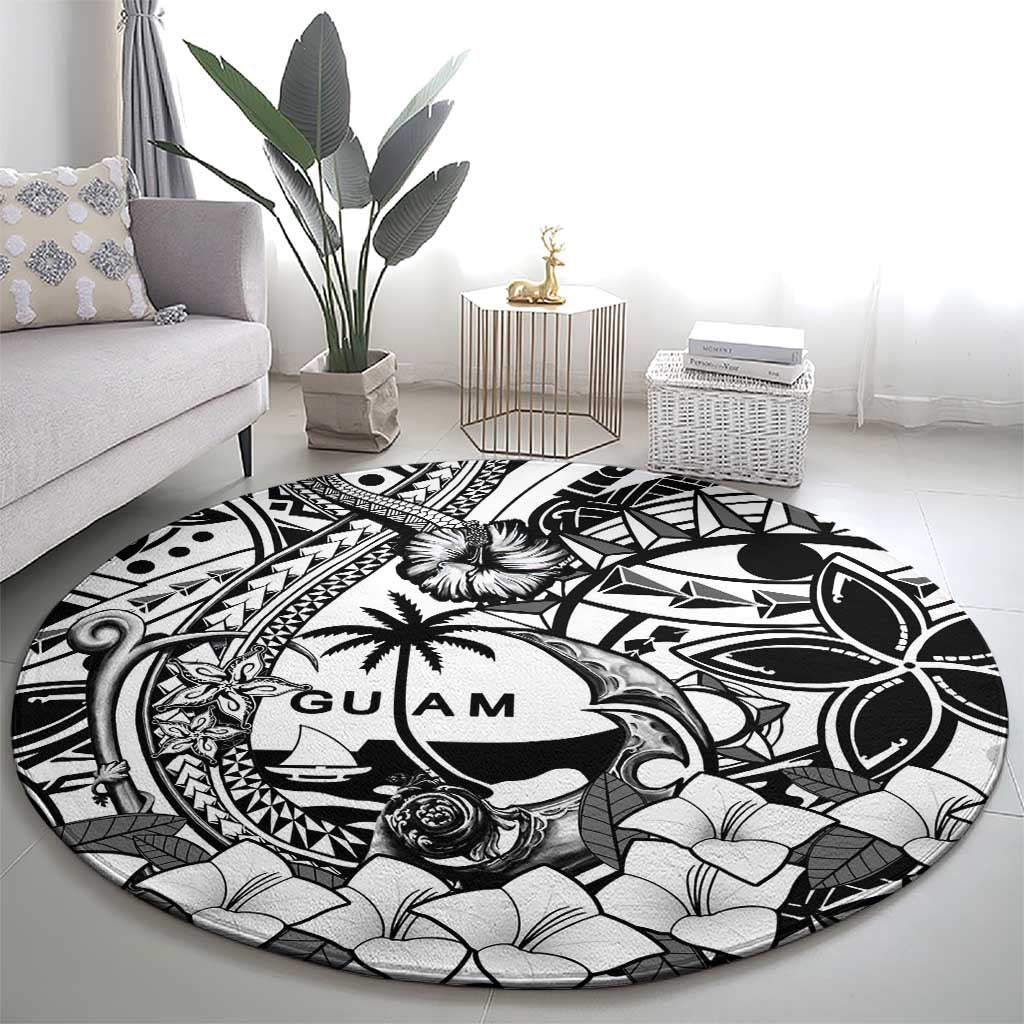 Guam Hafa Adai Guasali Flowers Round Carpet LT9 - Polynesian Pride