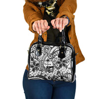Guam Hafa Adai Guasali Flowers Shoulder Handbag LT9 One Size Black - Polynesian Pride