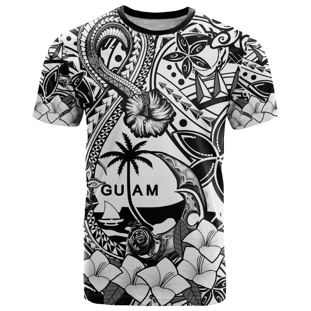 Guam Hafa Adai Guasali Flowers T Shirt LT9 Black - Polynesian Pride