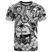 Guam Hafa Adai Guasali Flowers T Shirt LT9 Black - Polynesian Pride