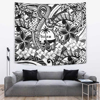 Guam Hafa Adai Guasali Flowers Tapestry LT9 Black - Polynesian Pride