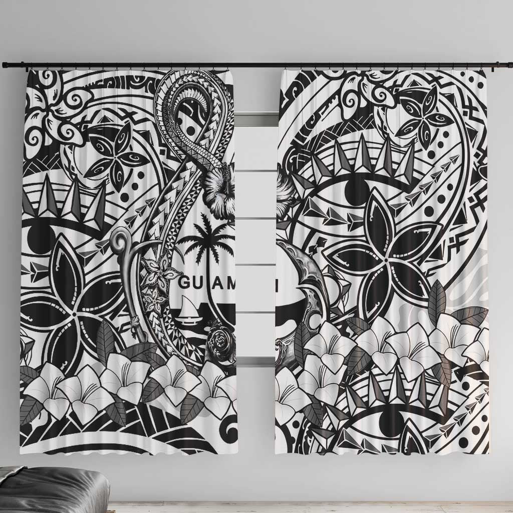 Guam Hafa Adai Guasali Flowers Window Curtain LT9 With Hooks Black - Polynesian Pride
