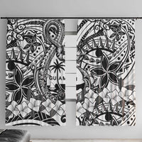 Guam Hafa Adai Guasali Flowers Window Curtain LT9 With Hooks Black - Polynesian Pride