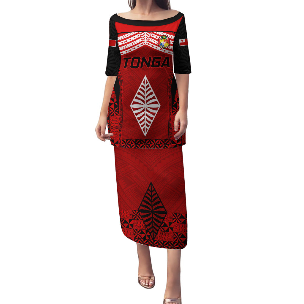 Custom Tonga Rugby Puletasi Go Champions World Cup 2023 Ngatu Unique LT9 Long Dress Red - Polynesian Pride