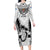 Fiji Rugby Long Sleeve Bodycon Dress Go Champions World Cup 2023 Tapa Unique White Vibe LT9 Long Dress White - Polynesian Pride