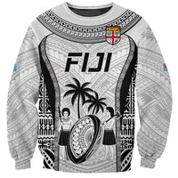 Fiji Rugby Sweatshirt Go Champions World Cup 2023 Tapa Unique White Vibe LT9 Unisex White - Polynesian Pride
