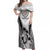 Custom Fiji Rugby Off Shoulder Maxi Dress Go Champions World Cup 2023 Tapa Unique White Vibe LT9 Women White - Polynesian Pride