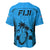 Fiji Rugby Baseball Jersey Go Champions World Cup 2023 Tapa Unique Blue Vibe LT9 - Polynesian Pride