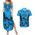 Fiji Rugby Couples Matching Summer Maxi Dress and Hawaiian Shirt Go Champions World Cup 2023 Tapa Unique Blue Vibe LT9 Blue - Polynesian Pride