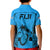 Fiji Rugby Kid Polo Shirt Go Champions World Cup 2023 Tapa Unique Blue Vibe LT9 - Polynesian Pride