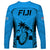 Fiji Rugby Long Sleeve Shirt Go Champions World Cup 2023 Tapa Unique Blue Vibe LT9 - Polynesian Pride