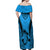 Fiji Rugby Off Shoulder Maxi Dress Go Champions World Cup 2023 Tapa Unique Blue Vibe LT9 - Polynesian Pride