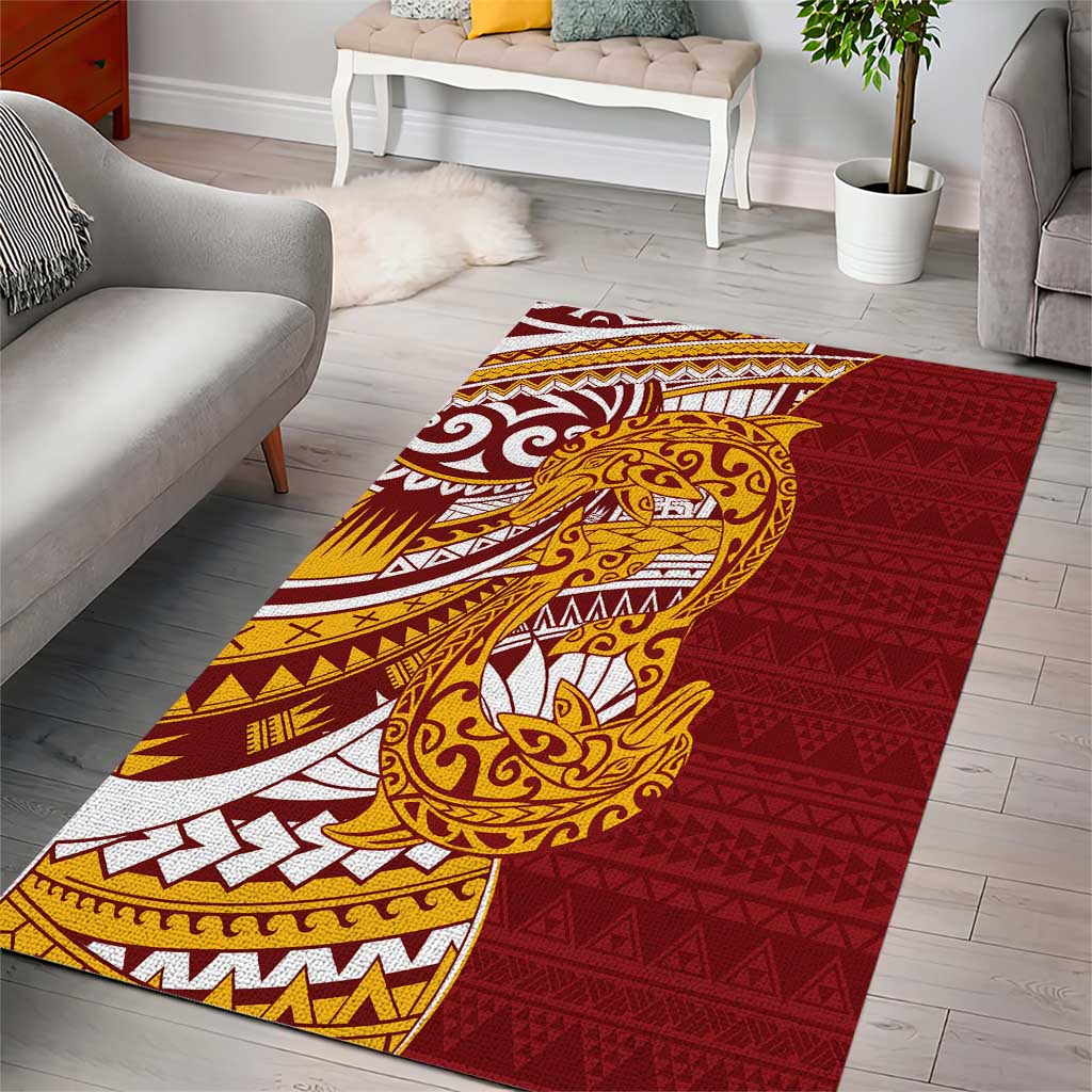 Couple Dolphins Maori Motif Area Rug LT9 - Polynesian Pride