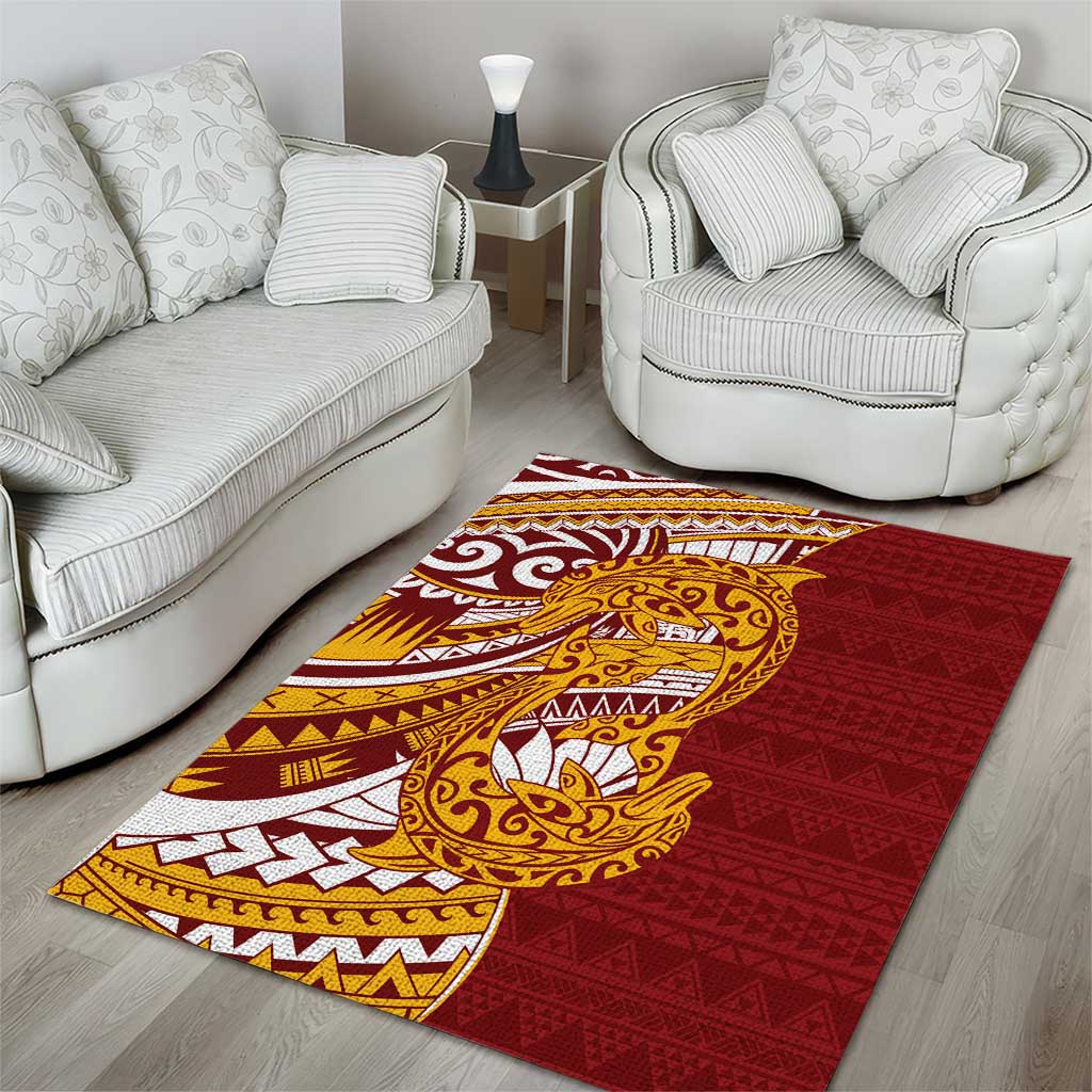 Couple Dolphins Maori Motif Area Rug LT9 - Polynesian Pride