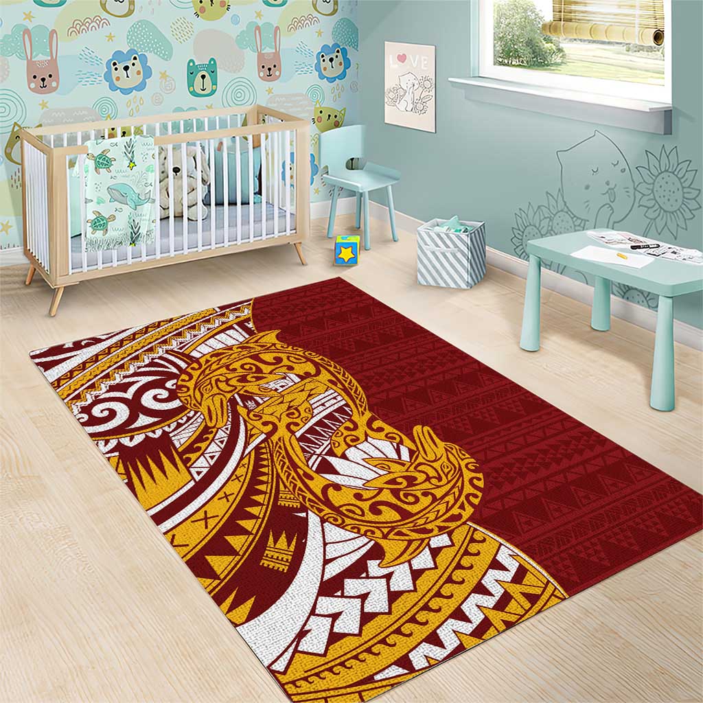 Couple Dolphins Maori Motif Area Rug LT9 - Polynesian Pride