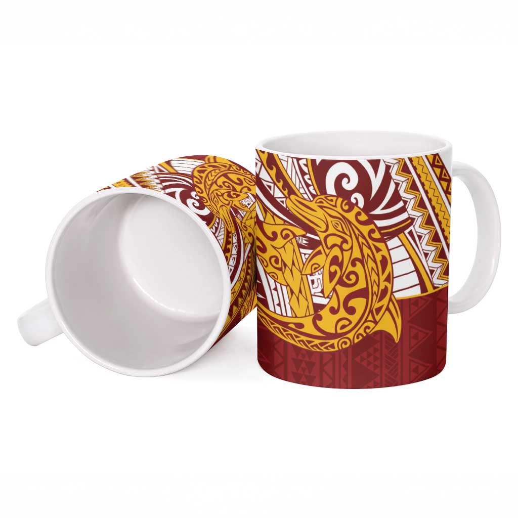 Couple Dolphins Maori Motif Ceramic Mug LT9 - Polynesian Pride
