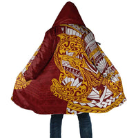 Couple Dolphins Maori Motif Cloak LT9 Unisex Burgundy - Polynesian Pride