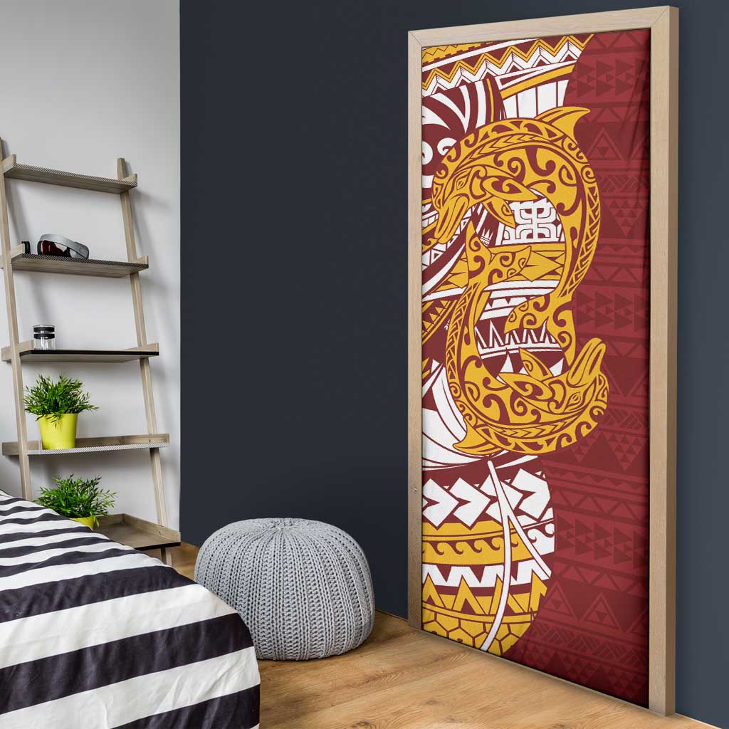 Couple Dolphins Maori Motif Door Cover LT9 - Polynesian Pride