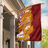 Couple Dolphins Maori Motif Garden Flag LT9 House Flag Burgundy - Polynesian Pride