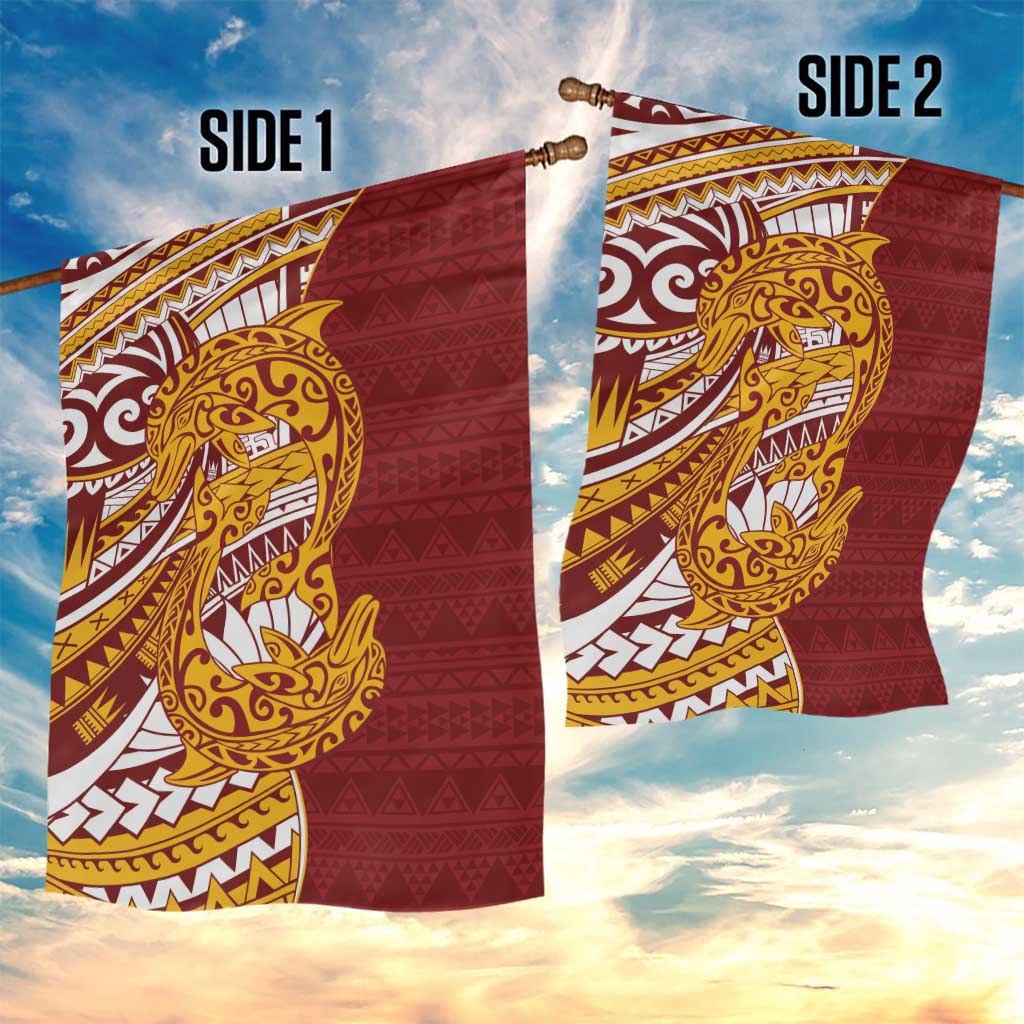 Couple Dolphins Maori Motif Garden Flag LT9 - Polynesian Pride
