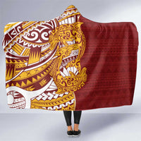 Couple Dolphins Maori Motif Hooded Blanket LT9 One Size Burgundy - Polynesian Pride