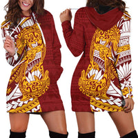 Couple Dolphins Maori Motif Hoodie Dress LT9 - Polynesian Pride