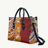 Couple Dolphins Maori Motif Leather Bag LT9 Burgundy - Polynesian Pride