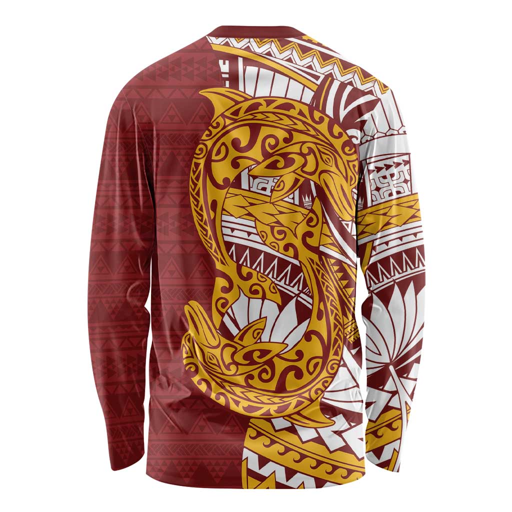Couple Dolphins Maori Motif Long Sleeve Shirt LT9 - Polynesian Pride