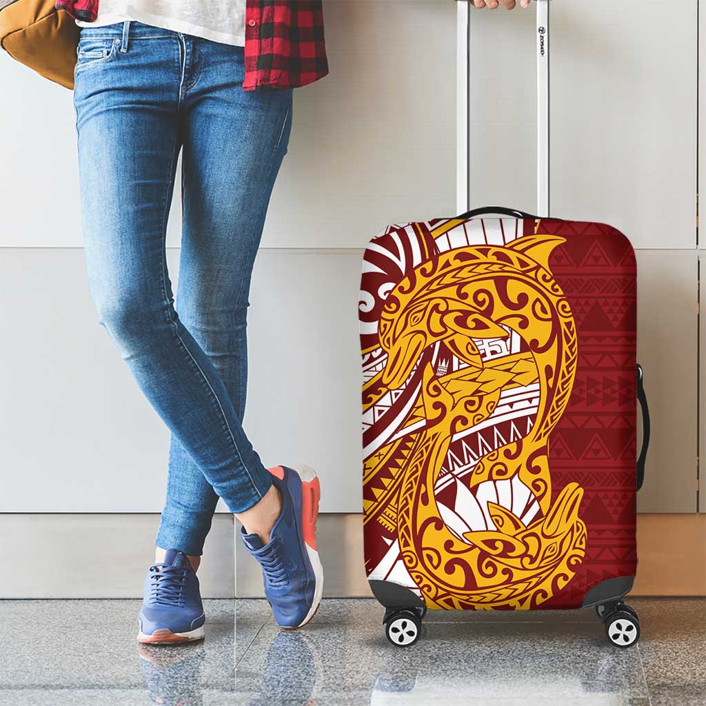Couple Dolphins Maori Motif Luggage Cover LT9 - Polynesian Pride