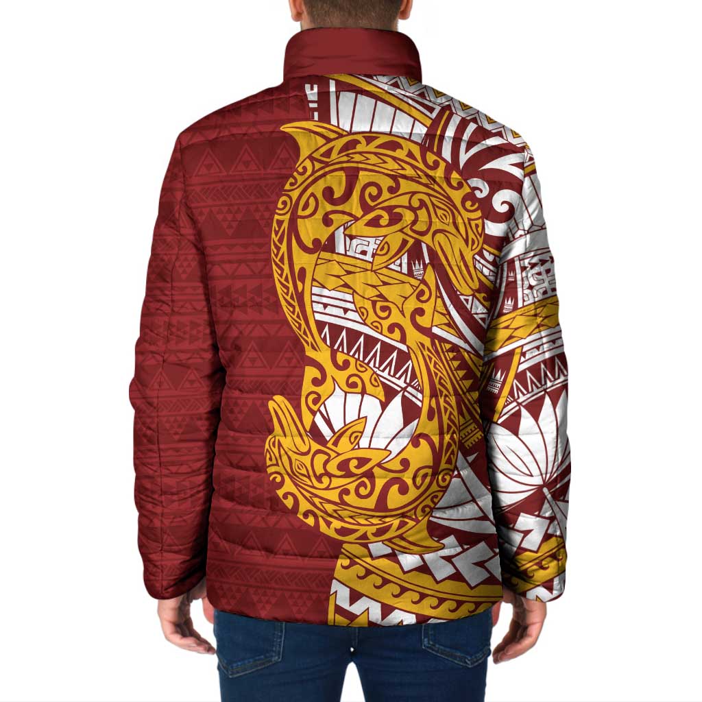 Couple Dolphins Maori Motif Padded Jacket LT9 - Polynesian Pride