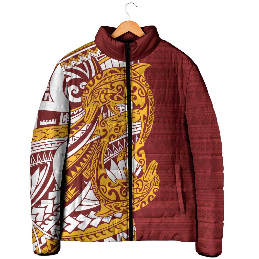 Couple Dolphins Maori Motif Padded Jacket LT9 - Polynesian Pride