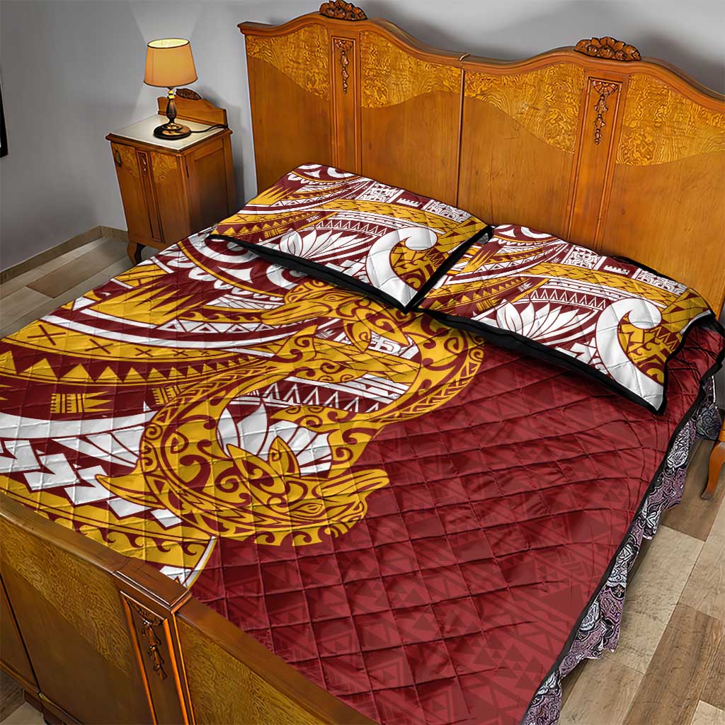 Couple Dolphins Maori Motif Quilt Bed Set LT9 - Polynesian Pride