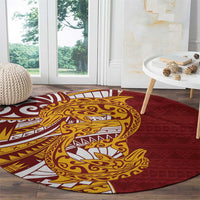 Couple Dolphins Maori Motif Round Carpet LT9 - Polynesian Pride