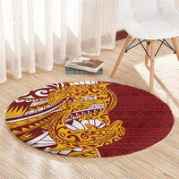 Couple Dolphins Maori Motif Round Carpet LT9 - Polynesian Pride