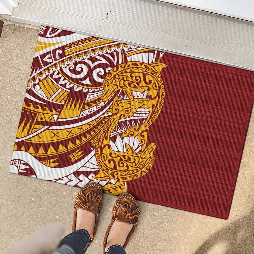 Couple Dolphins Maori Motif Rubber Doormat LT9 - Polynesian Pride