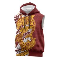 Couple Dolphins Maori Motif Sleeveless Hoodie LT9 Burgundy - Polynesian Pride
