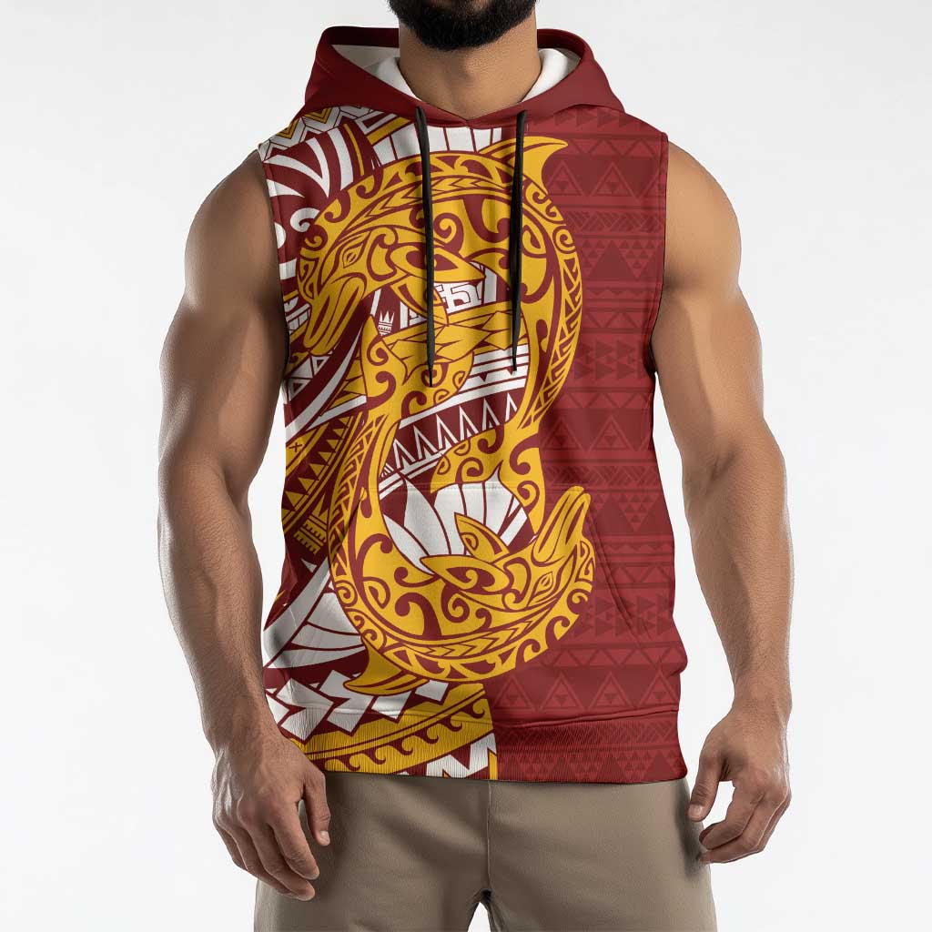 Couple Dolphins Maori Motif Sleeveless Hoodie LT9 - Polynesian Pride