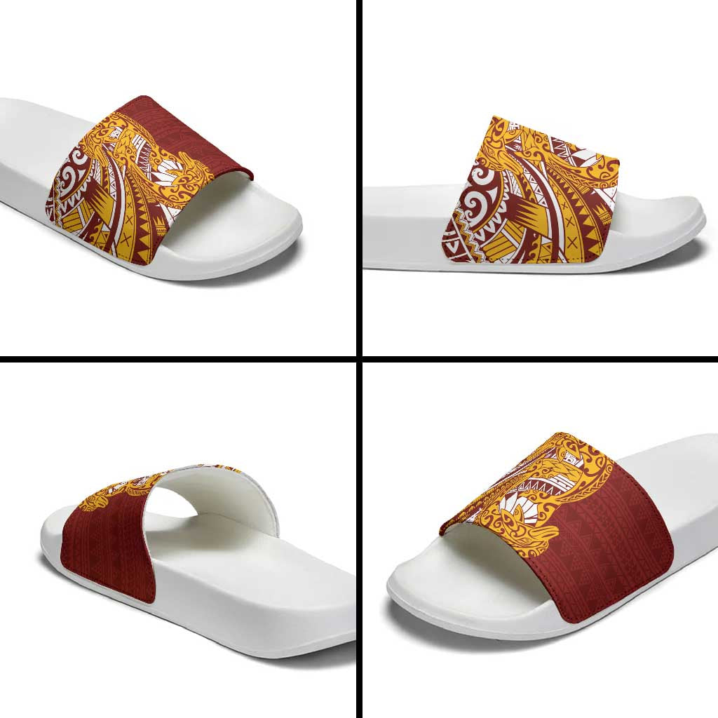 Couple Dolphins Maori Motif Slide Sandals LT9 - Polynesian Pride