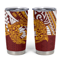 Couple Dolphins Maori Motif Tumbler Cup LT9 Burgundy - Polynesian Pride