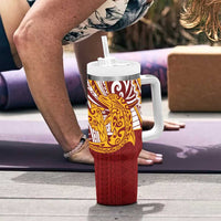 Couple Dolphins Maori Motif Tumbler With Handle LT9 - Polynesian Pride