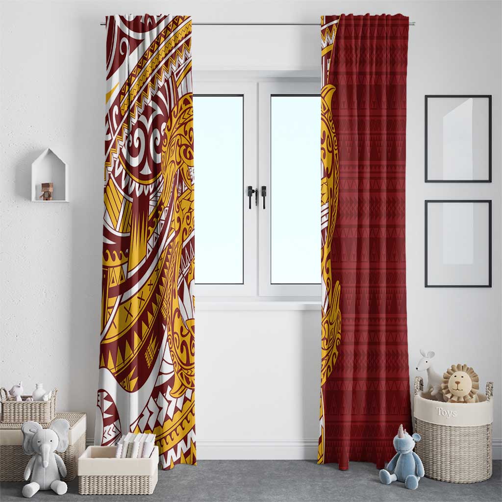 Couple Dolphins Maori Motif Window Curtain LT9 - Polynesian Pride